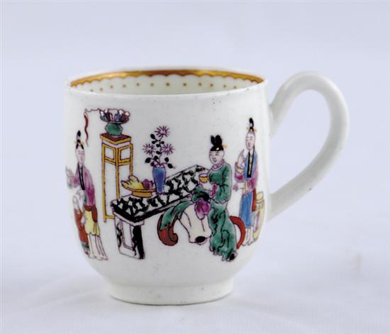 Appraisal: English porcelain cup possibly Worcester th century extensively painted chinoiserie