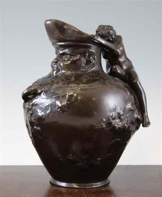 Appraisal: Auguste Ledru - An Art Nouveau bronze figural ewer modelled