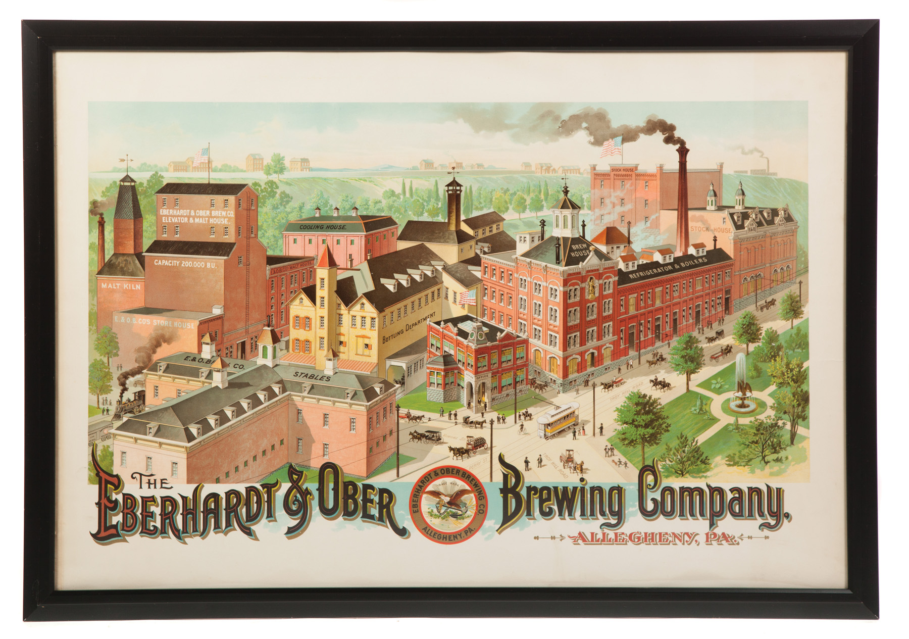 Appraisal: EBERHARDT OBER BREWING COMPANY PRINT American ca chromolithograph on paper