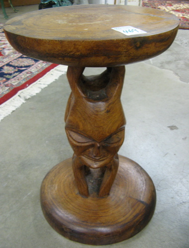 Appraisal: A GROUP OF SIX AFRICAN WOOD CARVINGS six pedestal stools