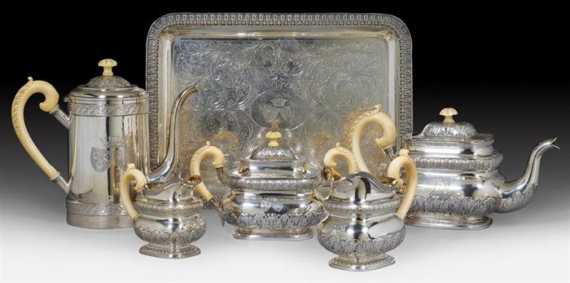 Appraisal: COFFEE AND TEA SERVICE Karlsruhe nd half of th century