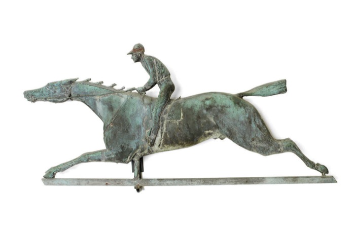 Appraisal: RACE HORSE quot HOUDINI quot WEATHERVANE Full-bodied molded copper in