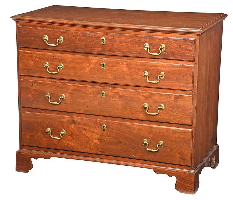 Appraisal: American Federal Figured Walnut Chest probably Southern states late th