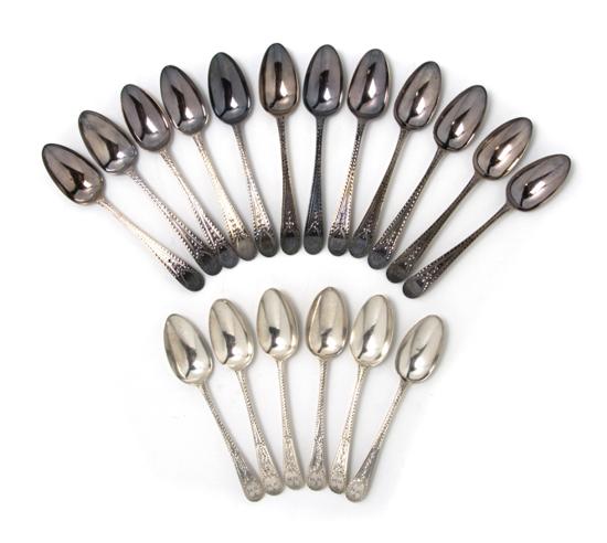 Appraisal: A Collection of English Sterling Silver Spoons Hester Bateman Length