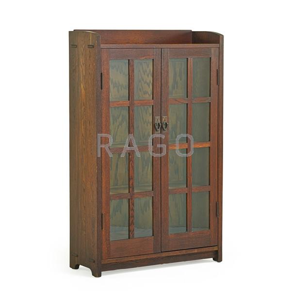 Appraisal: GUSTAV STICKLEY Double-door bookcase Condition Report One of the nicest