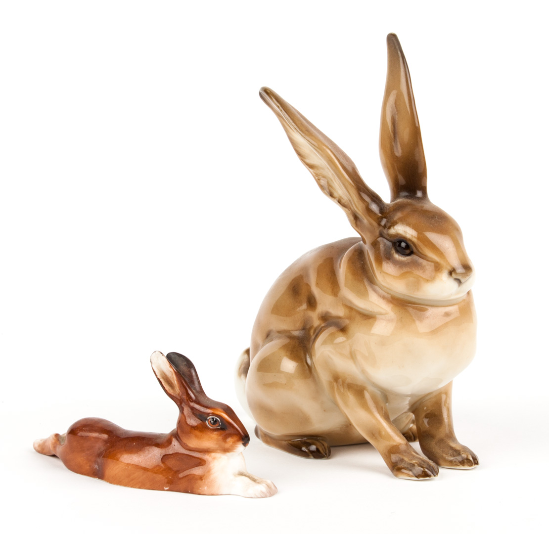 Appraisal: Two porcelain and china rabbit figures Royal Doulton china recumbent