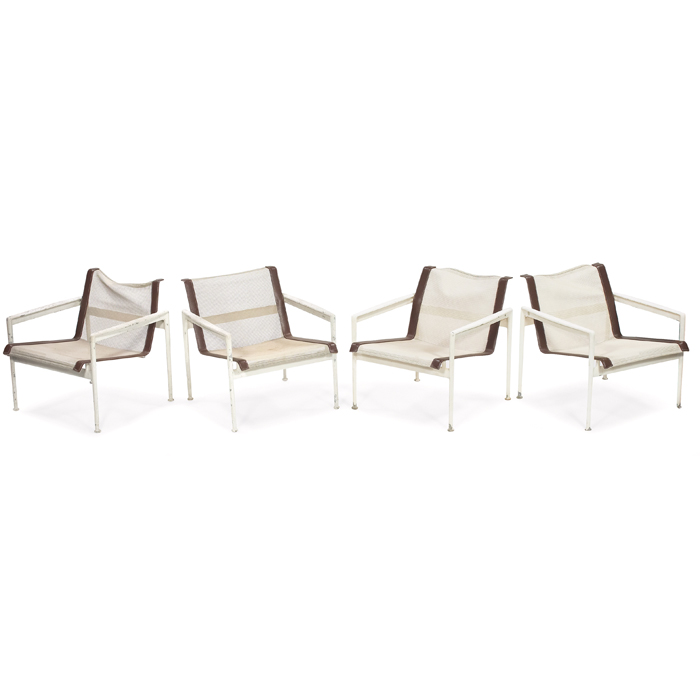 Appraisal: Richard Schultz Leisure Line dining lounge chairs four white and