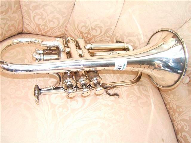 Appraisal: Butler Haymarket London and Dublin silver plated cornet