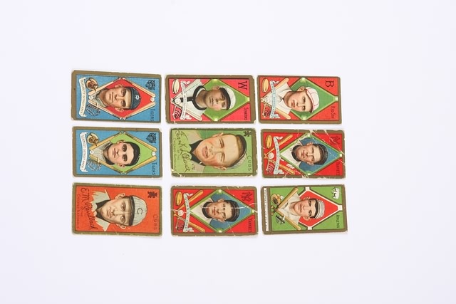 Appraisal: Grouping of nine T- baseball cards Cards include John Quinn