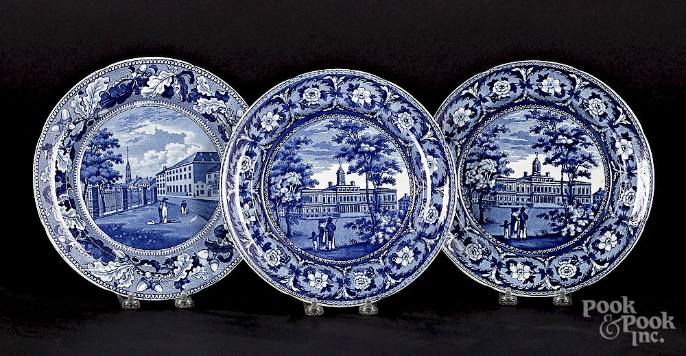 Appraisal: Three Historical blue Staffordshire plates Exclusive on Bidsquare Three Historical