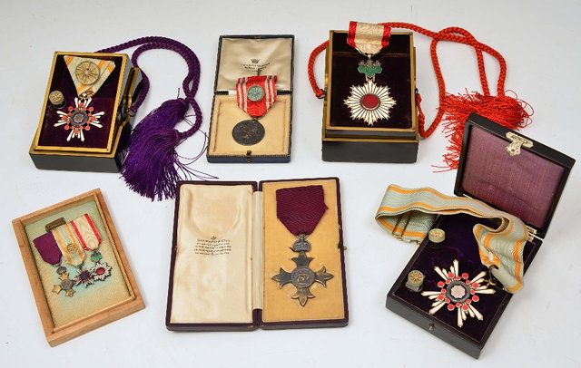 Appraisal: A GROUP OF JAPANESE AND ENGLISH IMPERIAL ORDERS medals and