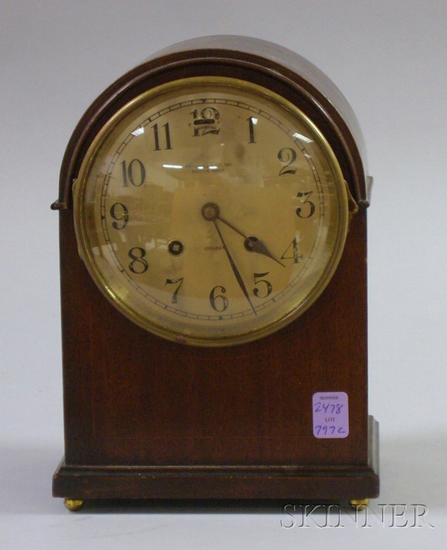 Appraisal: Mahogany Mantel Clock by Chelsea retailed by A Stowell Inc