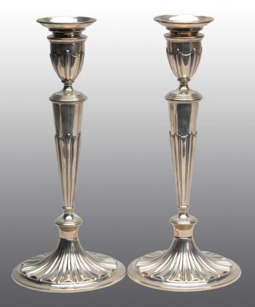 Appraisal: Pair of Continental Silver Candlesticks Description German Circa Weighs troy