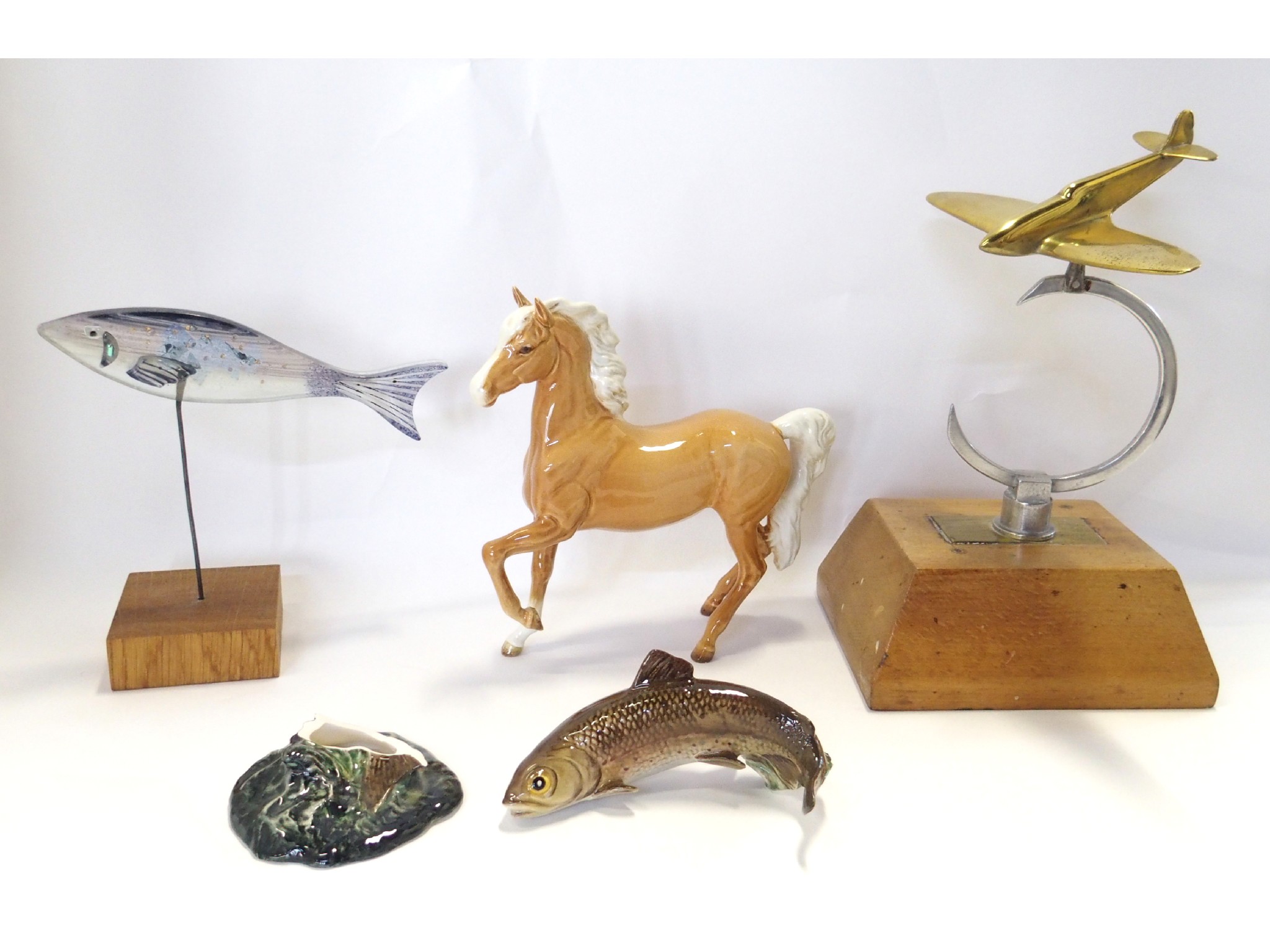 Appraisal: Beswick Palomino Beswick trout a glass fish and a trench