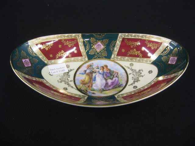 Appraisal: Austrian Porcelain Oval Dish cameo scene of ''Three Graces'' beehive