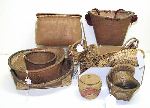 Appraisal: A grouping of Native American basketry and other items Including