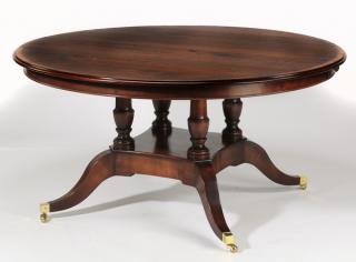 Appraisal: Regency style mahogany dining table w Regency style mahogany dining