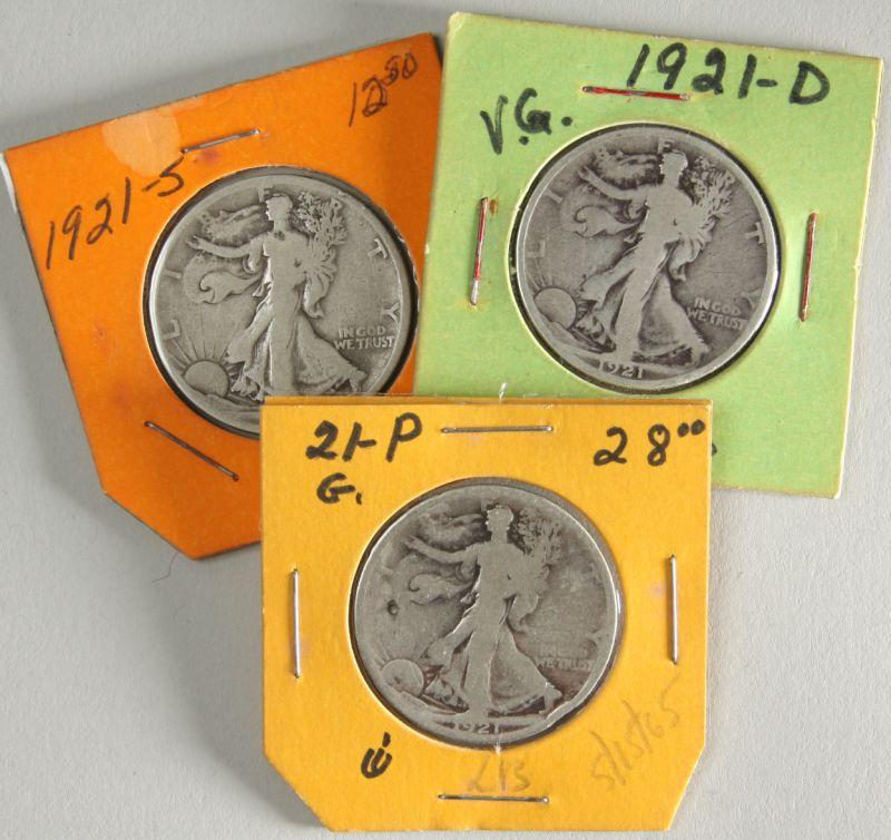 Appraisal: Key P-D-S Walking Liberty Half Dollar Set G - VG