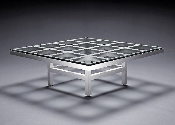 Appraisal: Sol Lewitt American - Coffee table painted wood and glass