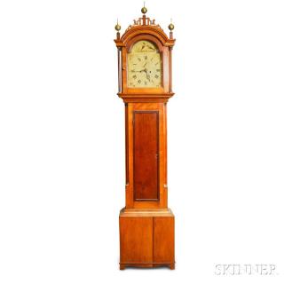 Appraisal: Federal Mahogany Tall Case Clock th century ht wd dp