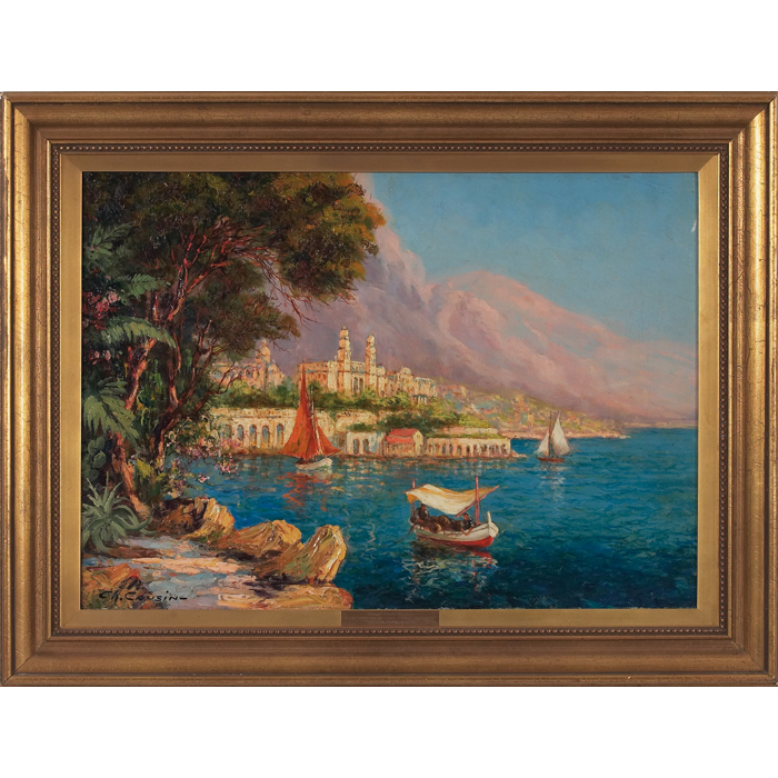 Appraisal: Charles Cousin French th century ''Harbor Scene '' c oil