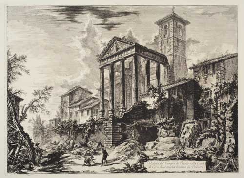 Appraisal: GIOVANNI B PIRANESI Veduta del Tempio di Ercole Etching x