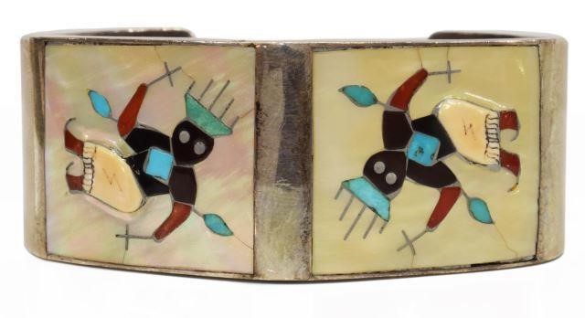 Appraisal: Native American Zuni silver content unknown cuff bracelet signed Tony