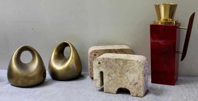 Appraisal: Midcentury Accessories Lot Including Ben SeibelBookends Together with a set