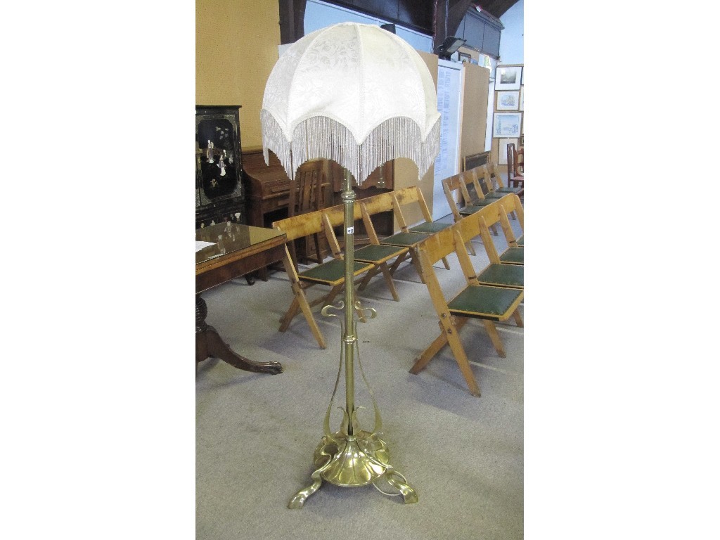 Appraisal: Art Nouveau brass floor lamp with shade