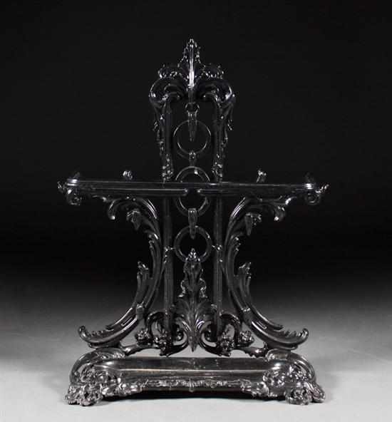 Appraisal: Victorian painted cast iron umbrella stand late th century stylized