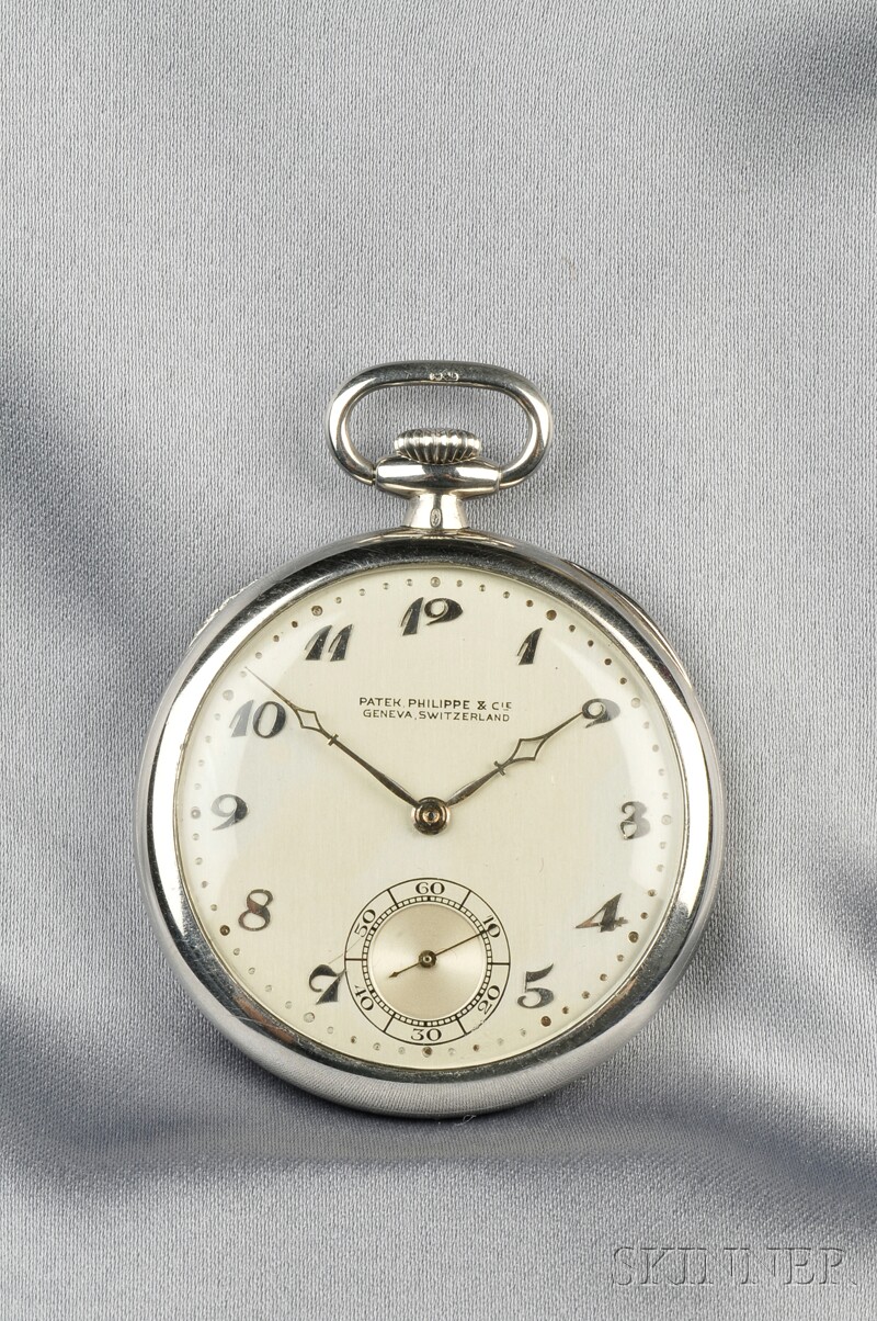 Appraisal: Platinum Open Face Pocket Watch Patek Philippe Cie Geneva the