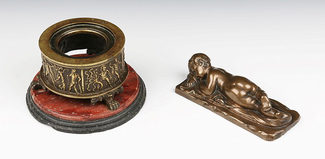 Appraisal: AN ITALIAN GILT BRONZE STATUE SOCLE with embossed decoration and