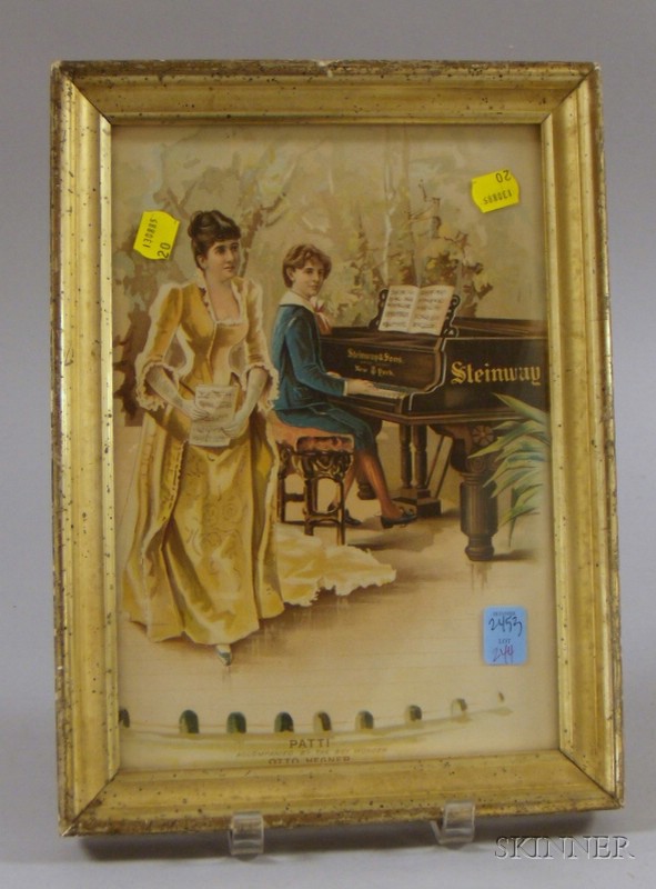 Appraisal: Framed Steinway Co Chromolithograph Advertisement Patti Accompanied by the Boy