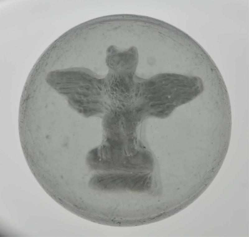 Appraisal: Spread Wing Owl on Pedestal Sulphide Marble Description Figure is