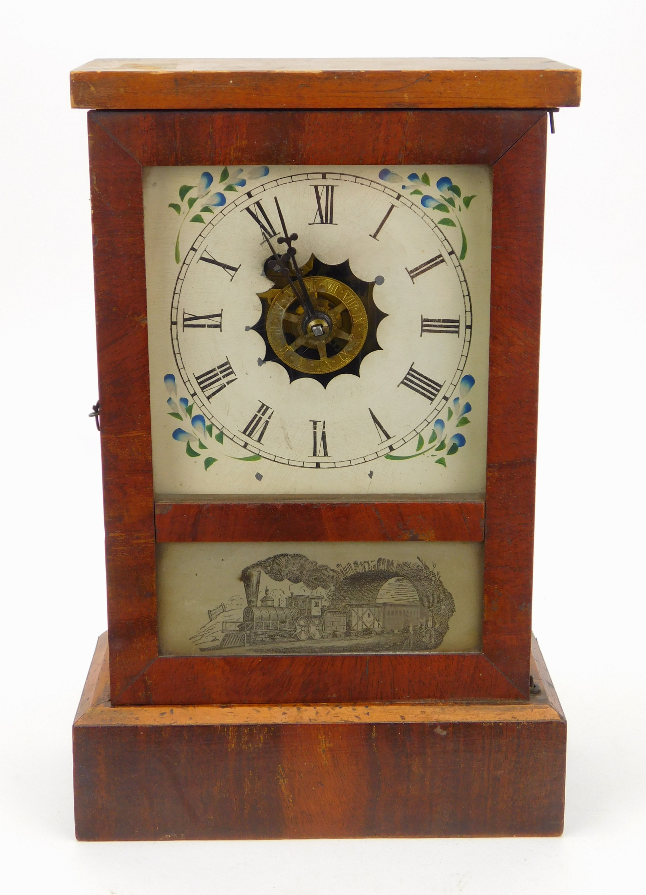 Appraisal: American Victorian cottage clock Waterbury Clock Co painted metal dial