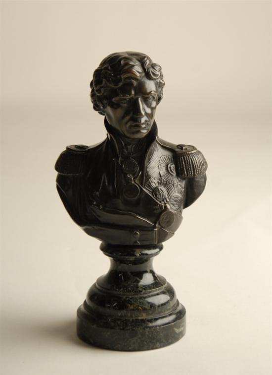 Appraisal: th C Cast Bust of Lord Nelson marked to the