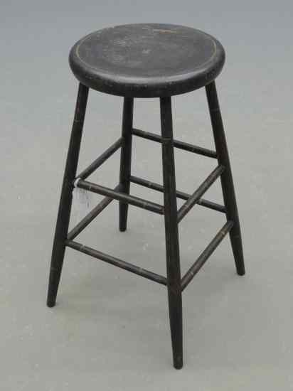 Appraisal: th c stool in black paint '' Ht