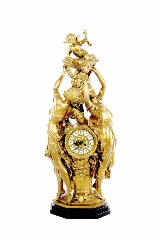 Appraisal: French giltmetal figural mantel clock L Marti et Cie Paris