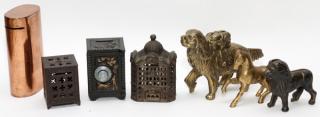 Appraisal: METAL ANIMAL AND OTHER STILL BANKS PIECES METAL ANIMAL AND