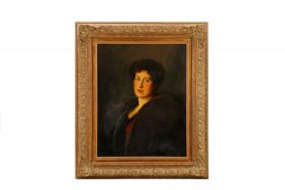 Appraisal: American Portrait of a Woman in Fur O C American