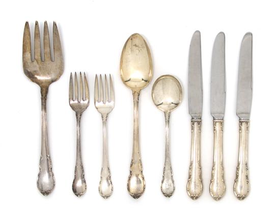 Appraisal: An American Silver Partial Flatware Service Lunt Length of largest