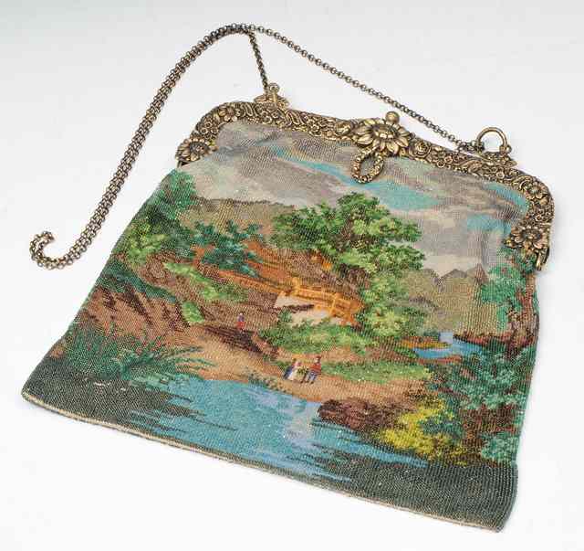 Appraisal: A VICTORIAN BEAD WORK PURSE with a scene of figures