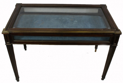 Appraisal: Victorian walnut brass inlaid small shop display counter bevelled edge