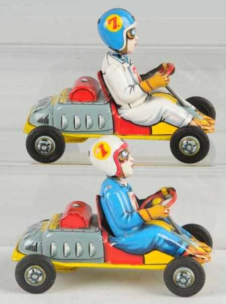 Appraisal: Lot of Tin Soap Box Racer Friction Toys Description Japanese