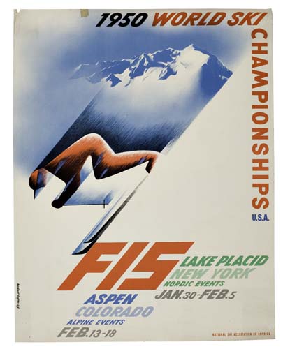 Appraisal: HERBERT BAYER FIS WORLD SKI CHAMPIONSHIP x inches Condition B