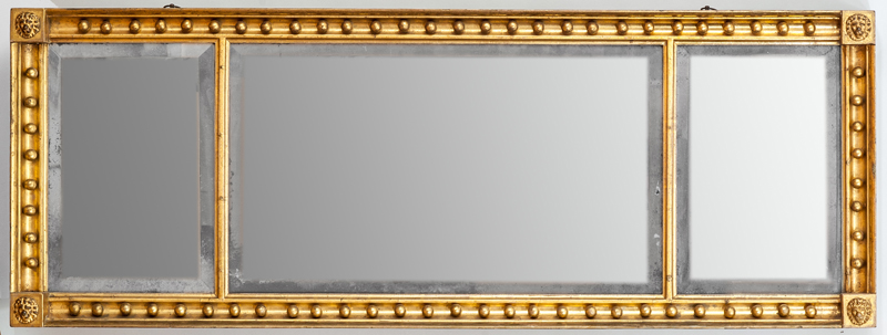 Appraisal: CARVED GILTWOOD OVERMANTEL MIRROR x in From the Collection of