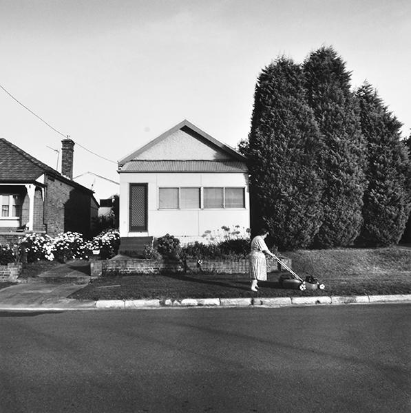 Appraisal: REX DUPAIN born Woman Mowing Lawn silver gelatin print signed