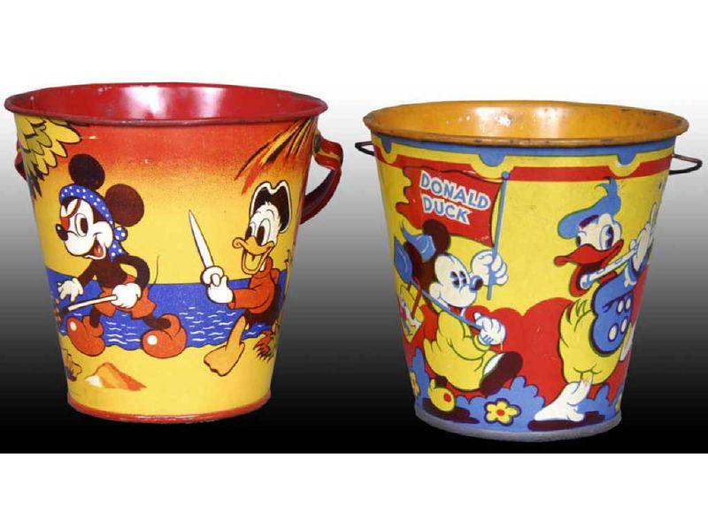 Appraisal: Lot of Disney Tin Sand Pails Description Both '' T