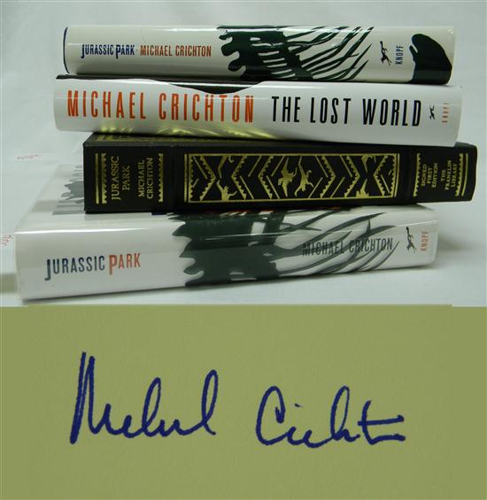 Appraisal: BOOKS Michael Crichton signed books Jurassic Park Franklin Library Michael