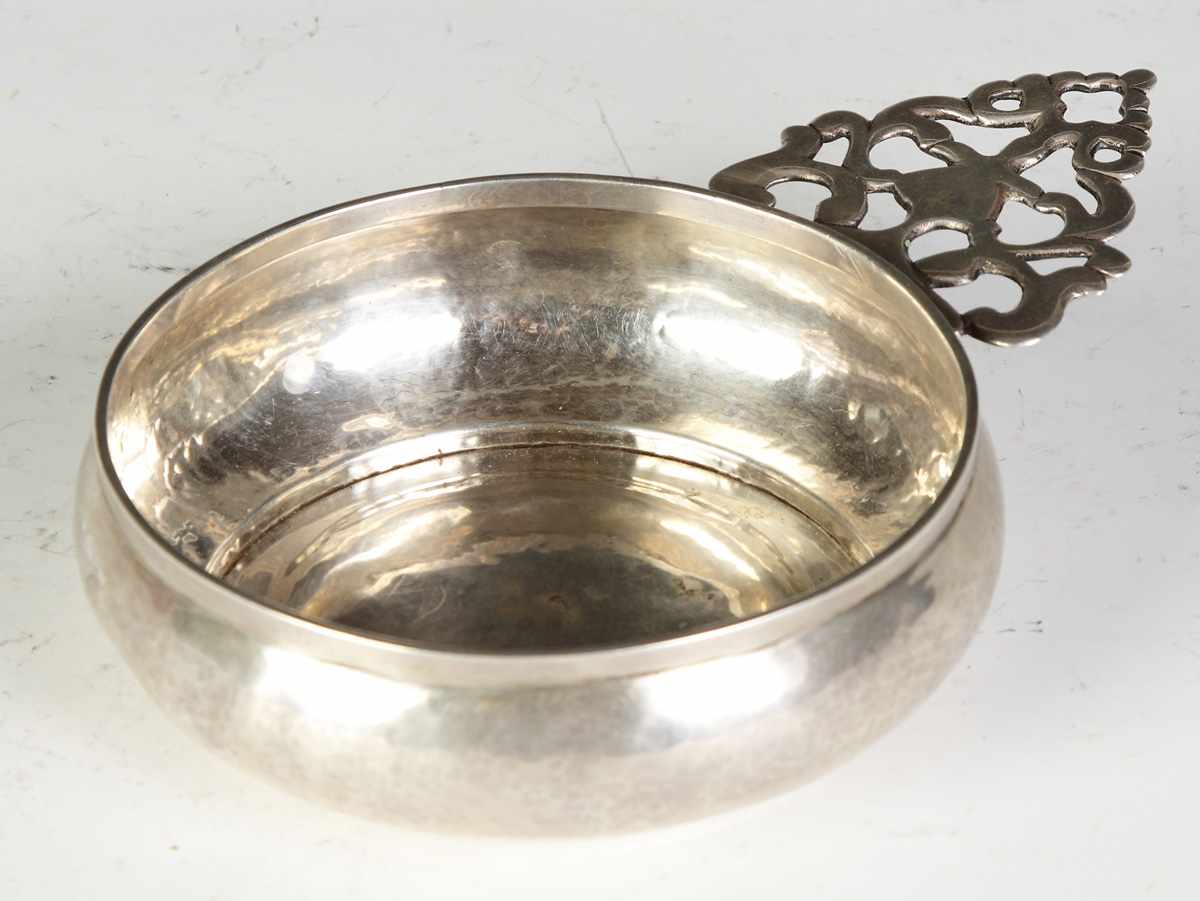 Appraisal: Early Silver Porringer Marked PH on reverse Dimensions Ht ''